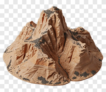 3D Mountain Landscape Model PNG