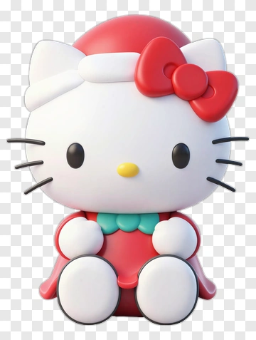 Hello Kitty Sitting In A Santa Hat PNG
