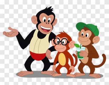 Cartoon Monkeys Group PNG