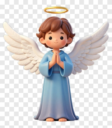 Cartoon Angel With Praying Hands PNG
