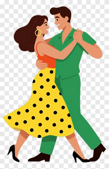 Happy Couple Dancing Together PNG