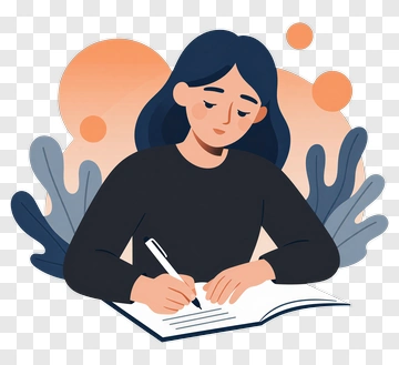 Woman Writing In A Notebook PNG