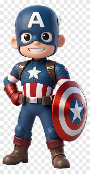 Cartoon Superhero Holding A Shield PNG