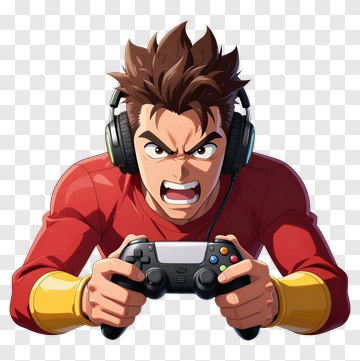 Angry Gamer Holding A Video Game Controller PNG
