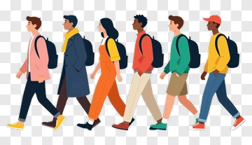 Diverse Group Of Students Walking Together PNG