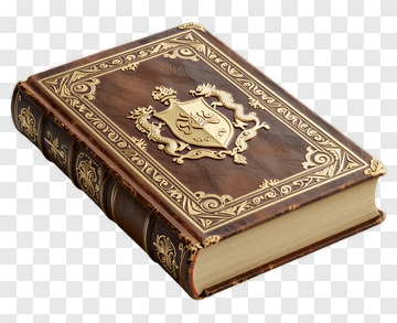 Antique Leather-Bound Book With Decorative Cover PNG