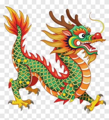 Colorful Chinese Dragon PNG