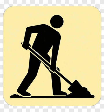 Construction Worker Digging With A Shovel PNG