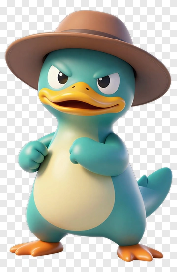 Cartoon Platypus Wearing A Hat PNG