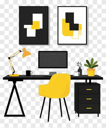 Modern Home Office Workspace PNG