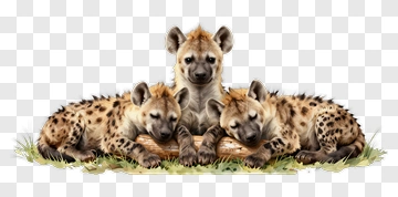 Hyena Family Resting Together PNG