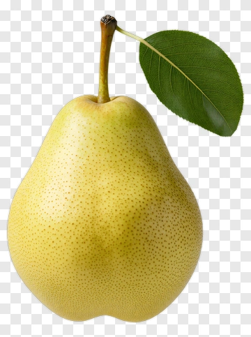 Ripe Pear With Leaf PNG