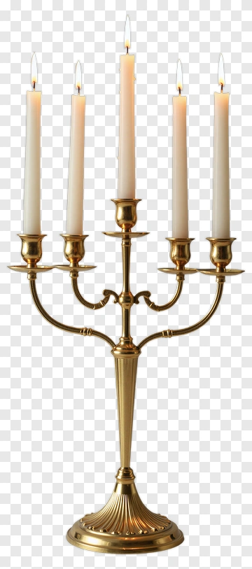 Elegant Candle Holder With Five Candles PNG