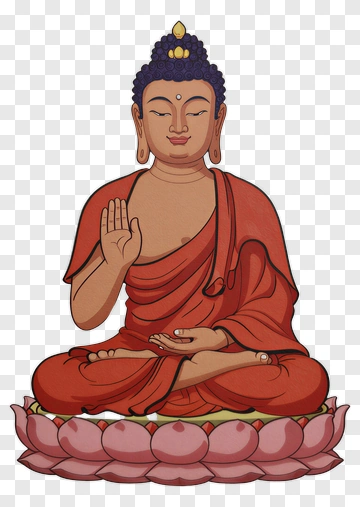 Cartoon Buddha Sitting On A Lotus Flower PNG