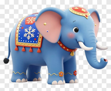 Cartoon Blue Elephant PNG