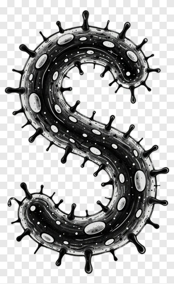 Stylized Bacteria-Shaped Letter S PNG