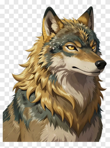 Cartoon Wolf Portrait PNG