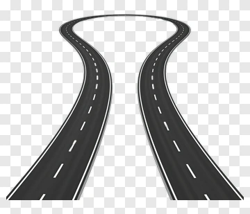 Curved Road With Double Lanes PNG