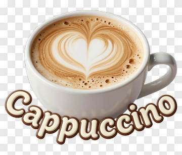 Cappuccino With Heart Design PNG