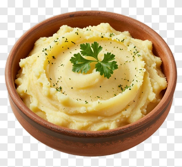 Mashed Potatoes With Herb Garnish PNG