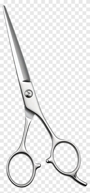 Silver Hair Cutting Scissors PNG