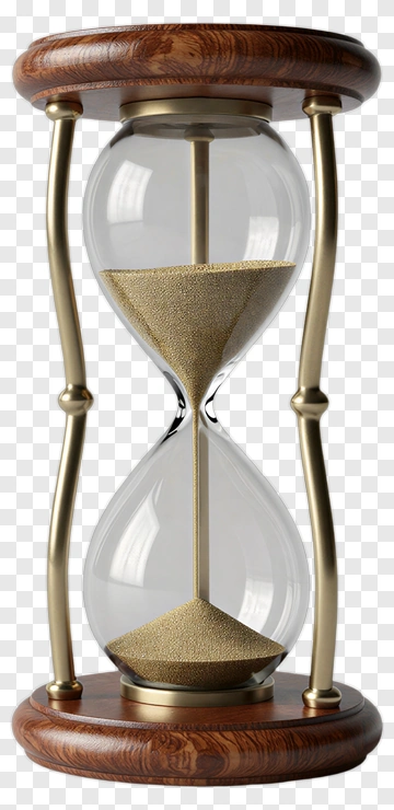 Classic Hourglass With Wooden Base PNG