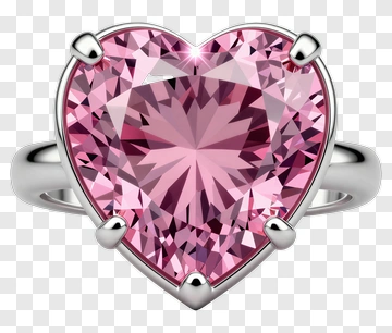 Heart-Shaped Pink Gemstone Ring PNG