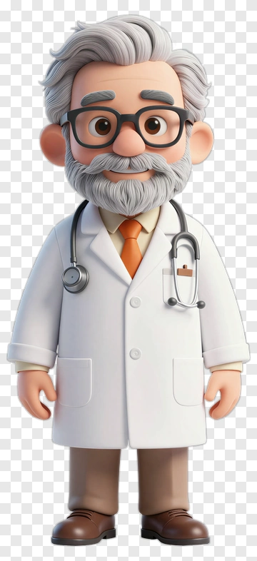 3D Doctor With Glasses And Stethoscope PNG