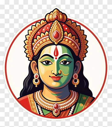 Colorful Illustration Of Hindu Goddess PNG