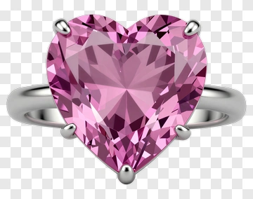 Heart-Shaped Pink Gemstone Ring PNG