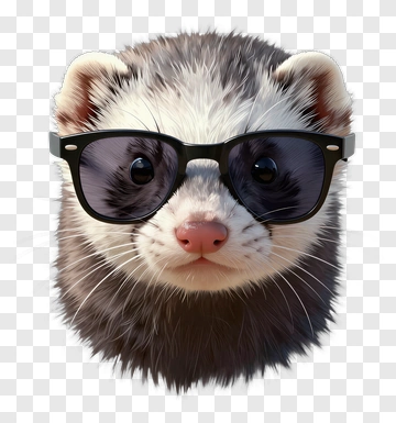 Cool Ferret Wearing Sunglasses PNG