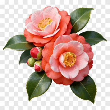 Colorful Camellia Flowers PNG