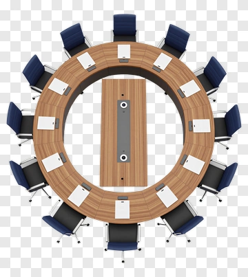 Circular Conference Table With Chairs PNG