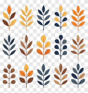 Colorful Leaf Illustrations PNG