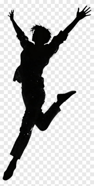 Silhouette Of A Person Jumping PNG