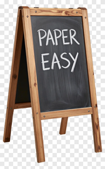 Chalkboard Sign With Paper Easy Text PNG