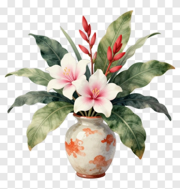 Flower Arrangement In A Decorative Vase PNG