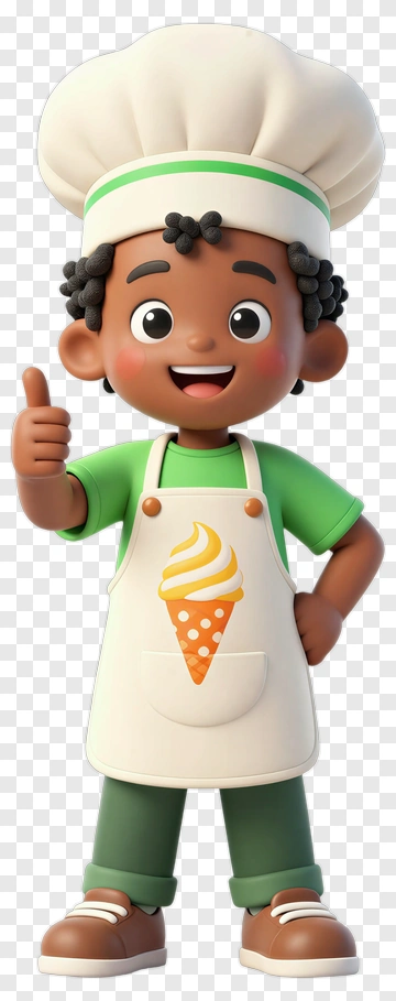 Cartoon Ice Cream Chef Giving A Thumbs Up PNG
