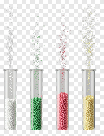 Colorful Test Tubes With Bubbles PNG