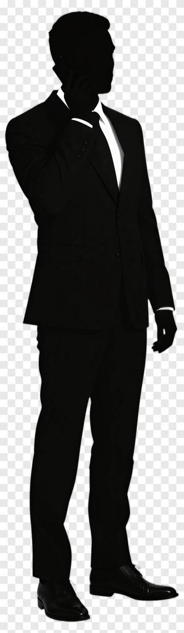 Silhouette Businessman Talking On Phone PNG