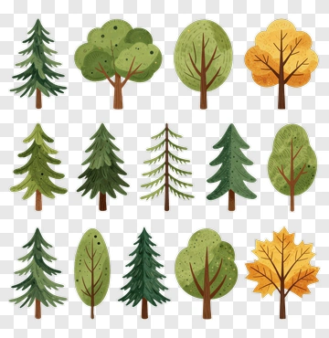 Colorful Tree Collection PNG