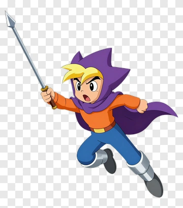 Cartoon Character Holding A Spear PNG