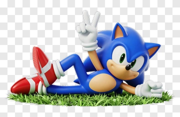 Cartoon Sonic The Hedgehog Posing Peacefully PNG