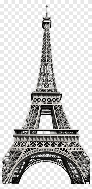 Eiffel Tower In Black And White PNG