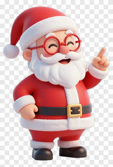 Cartoon Santa Claus Smiling And Pointing PNG