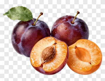 Fresh Plums With Sliced Half PNG
