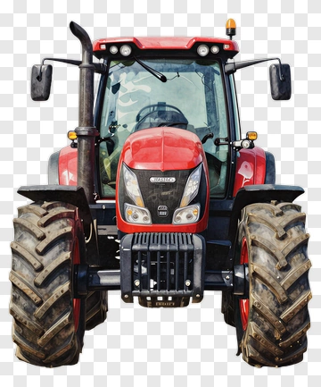 Red Agricultural Tractor PNG