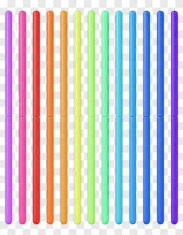 Colorful Straws In A Vertical Arrangement PNG