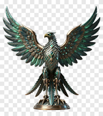 3D Mechanical Phoenix Sculpture PNG