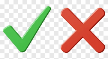 Check Mark And Cross Mark Icons PNG